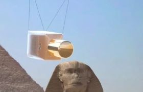 雅诗兰黛给狮身人面像上妆，好癫的创意。。