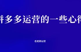 拼多多运营的一些心得